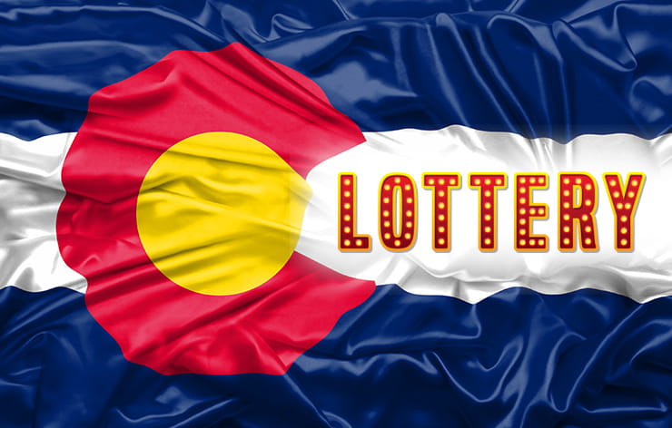 A banner with the logo of the Colorado Lottery.