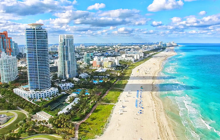 Aerial view of a Florida coastline.