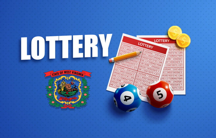 A WV state crest next to lotto tickets.