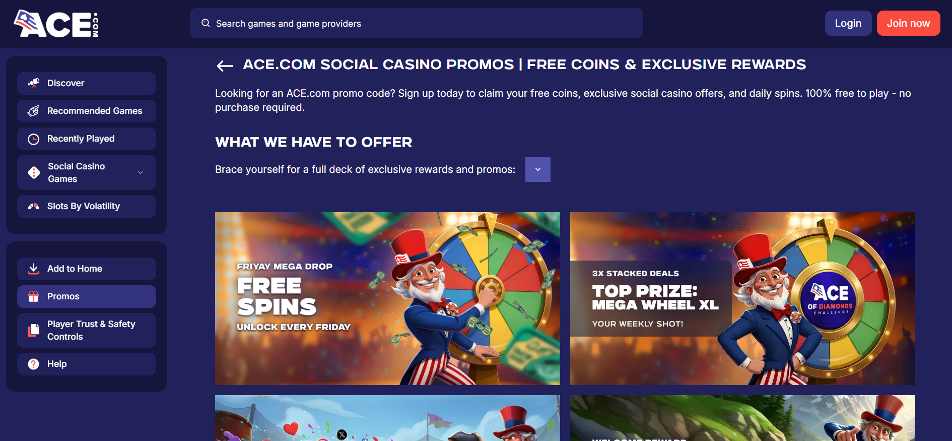 Ace Casino live casino screenshot