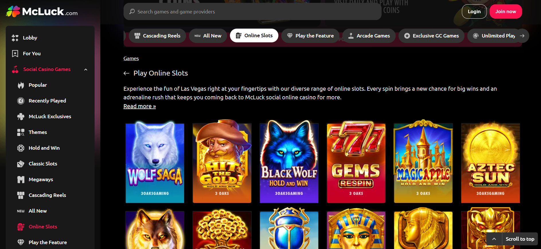 McLuck slots screenshot