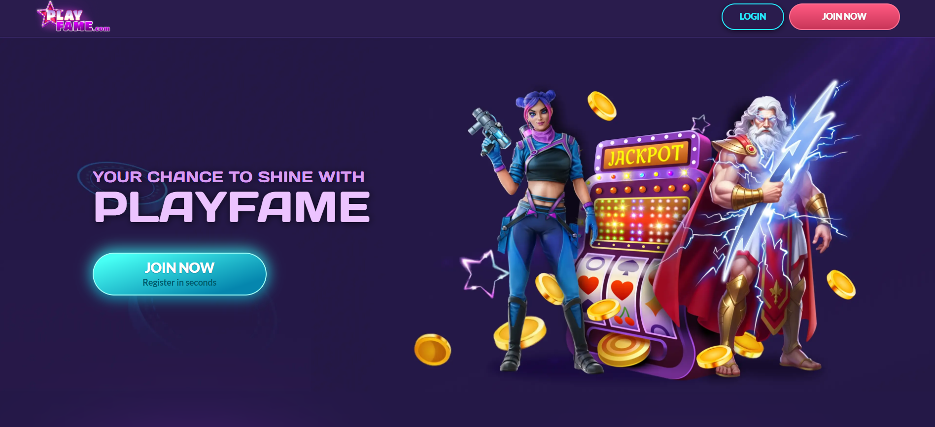 Play Fame homepage screenshot