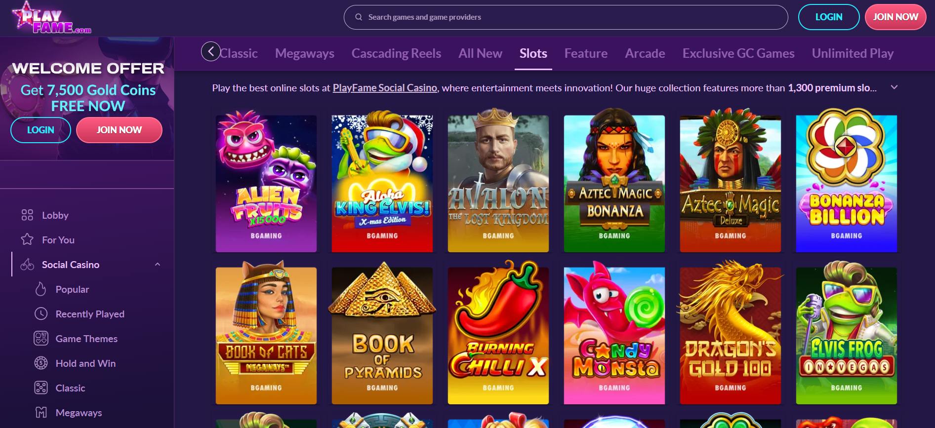 Play Fame slots screenshot